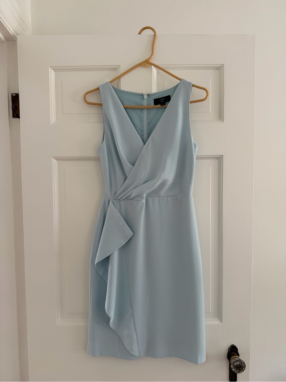 J. Crew Light Blue Wrap-Style Midi Dress